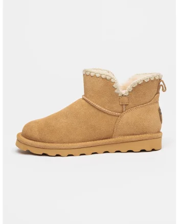 Ghete slip-on flatform de piele intoarsa, Caramel