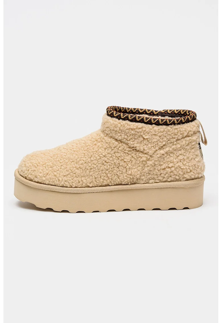 Ghete slip-on Snuggle Daphne, Bej deschis