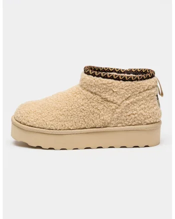 Ghete slip-on Snuggle Daphne, Bej deschis