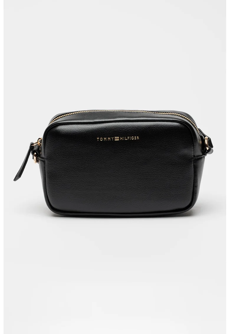 Geanta crossbody cu fermoar, Negru