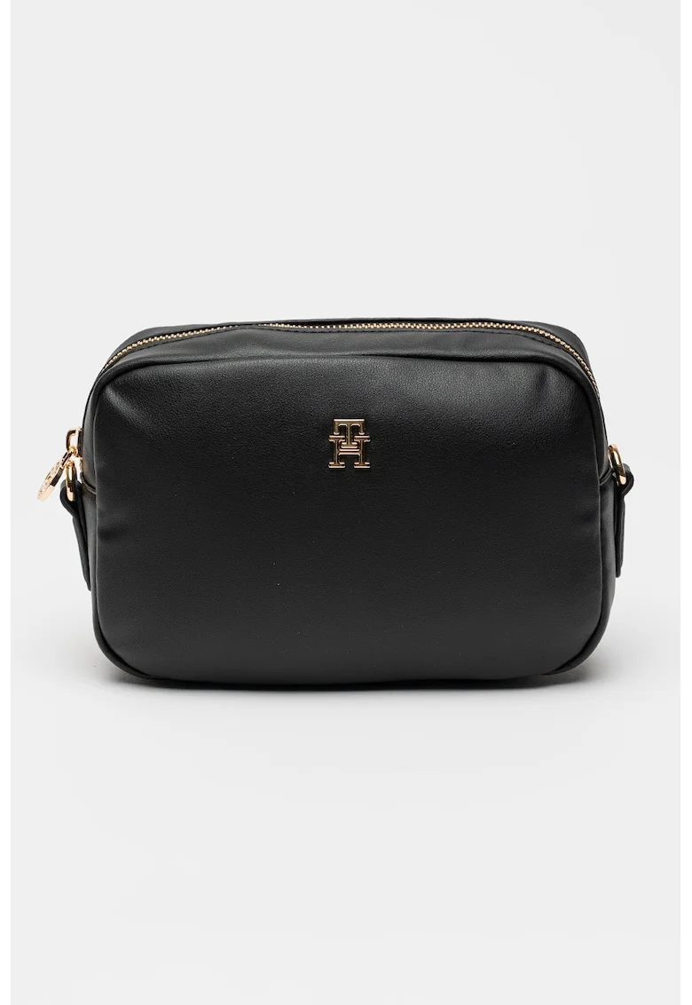 Geanta crossbody cu logo, Negru