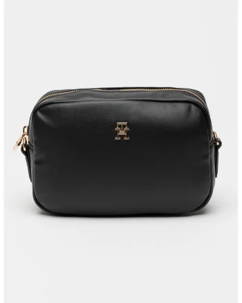 Geanta crossbody cu logo, Negru