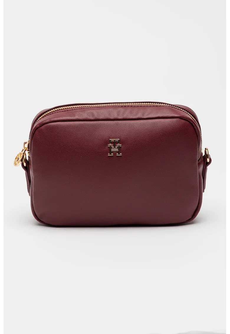 Geanta crossbody cu logo, Visiniu