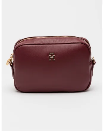 Geanta crossbody cu logo, Visiniu