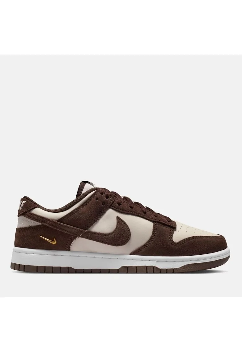 Pantofi sport cu talpa joasa si insertii din piele intoarsa Dunk Low SE