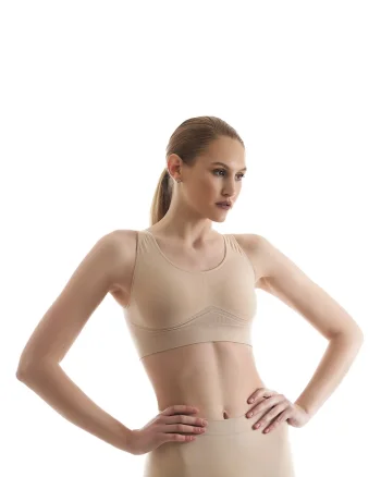 Bustiera modelatoare cu bretele late, Bej