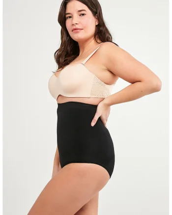 Chiloti modelatori cu talie inalta, fara cusaturi, Negru