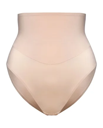 Chiloti modelator cu talie inalta, Bej Silky, Bej