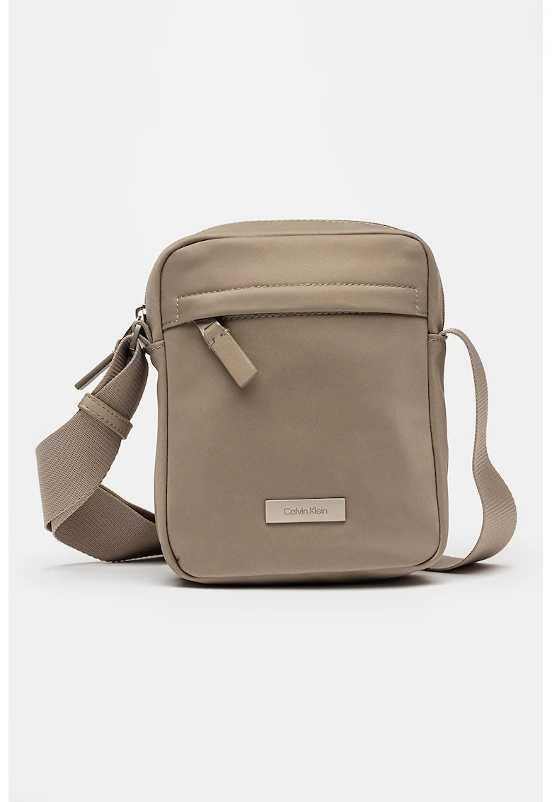 Geanta crossbody Sleek Reporter, Maro taupe