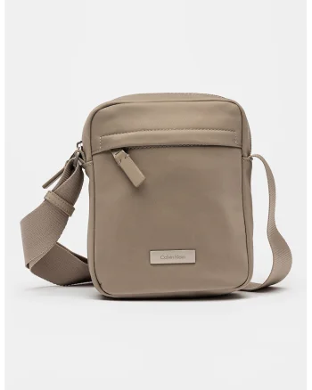 Geanta crossbody Sleek Reporter, Maro taupe