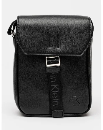 Geanta crossbody din piele ecologica cu clapa, Negru