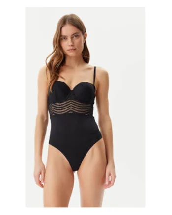 Body Femei,  Negru, 93% poliamida, 7% elastan, Negru