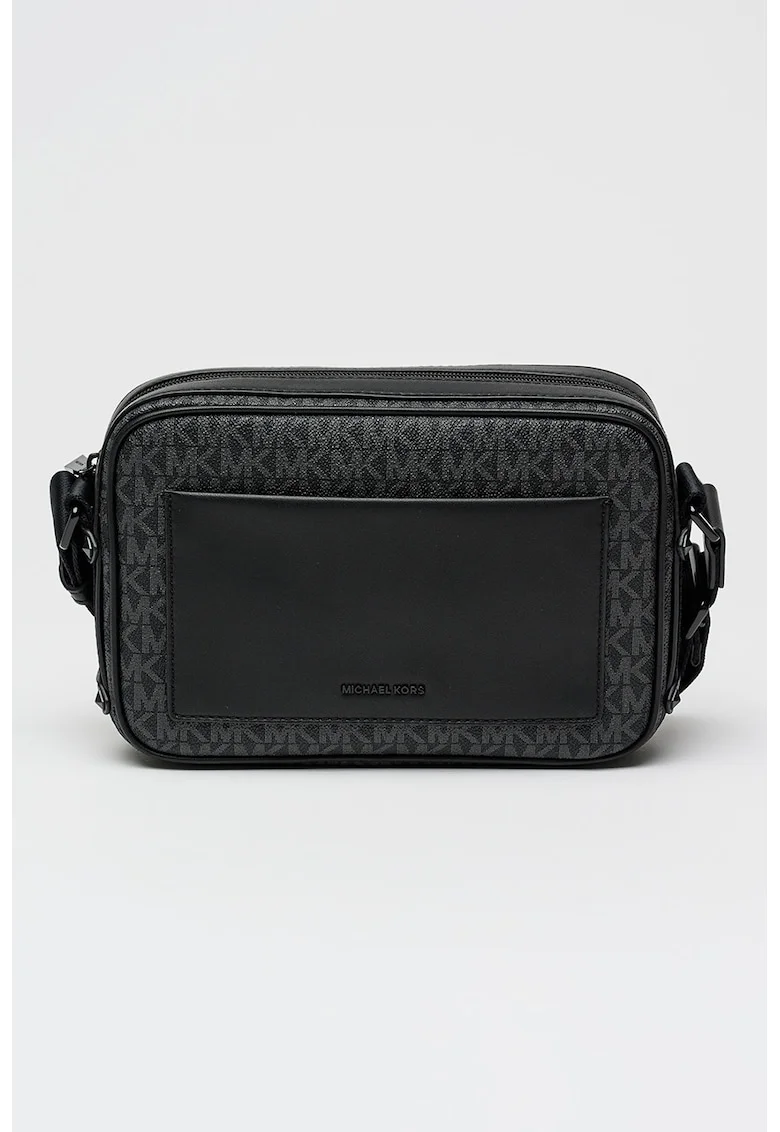 Geanta crossbody cu monograma Maeve, Negru/Gri inchis