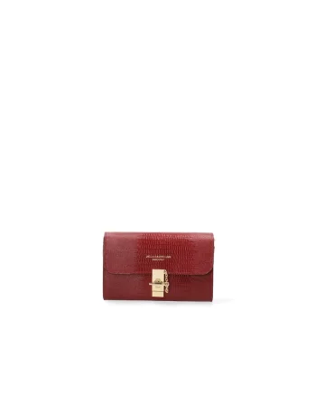 Geanta crossbody texturata din piele, Rosu deschis