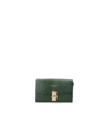 Geanta crossbody texturata din piele, Verde feriga