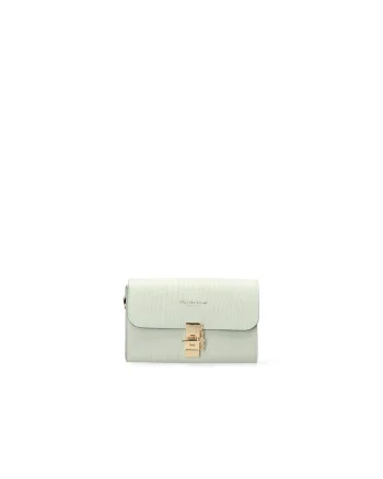 Geanta crossbody texturata din piele, Verde deschis