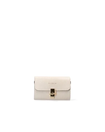 Geanta crossbody texturata din piele, Gri deschis