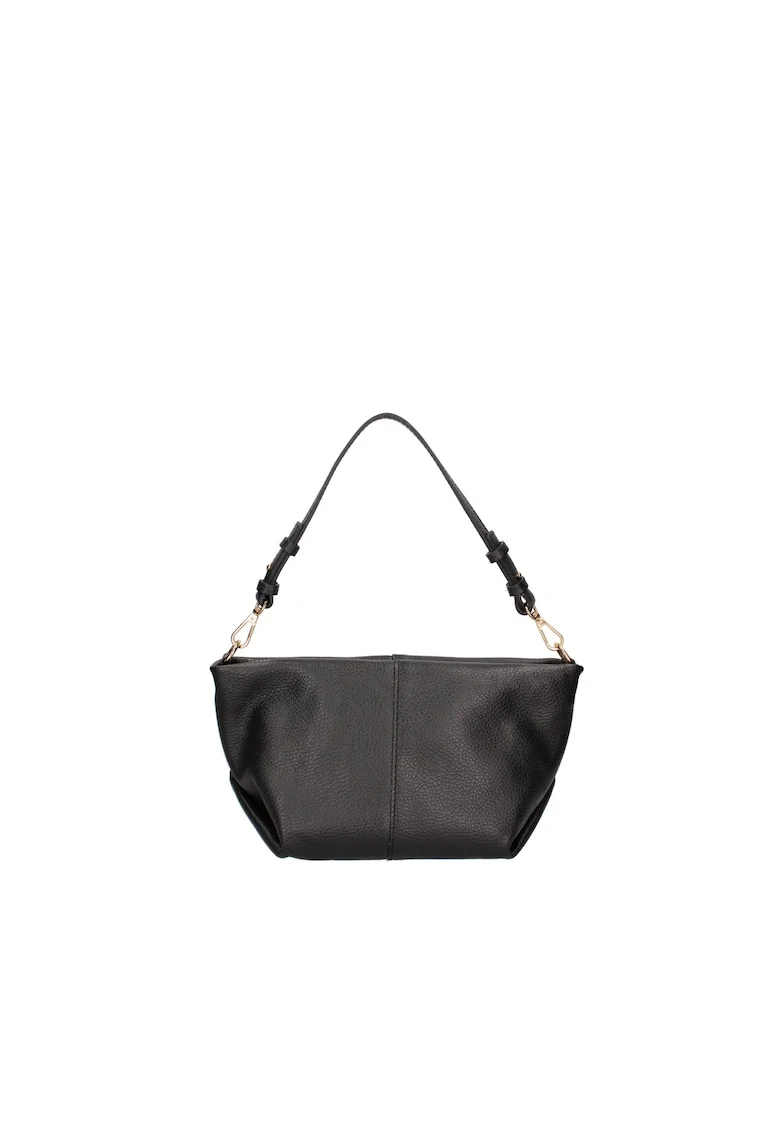 Geanta crossbody din piele cu model in doua tonuri, Negru