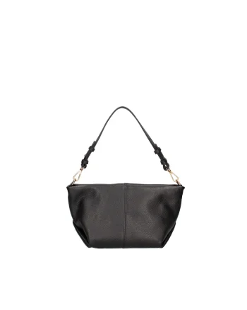 Geanta crossbody din piele cu model in doua tonuri, Negru