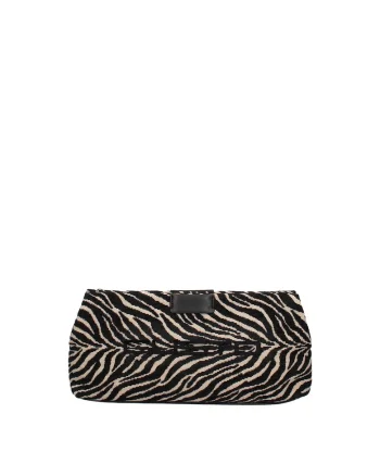 Geanta crossbody cu animal print, Negru/Crem