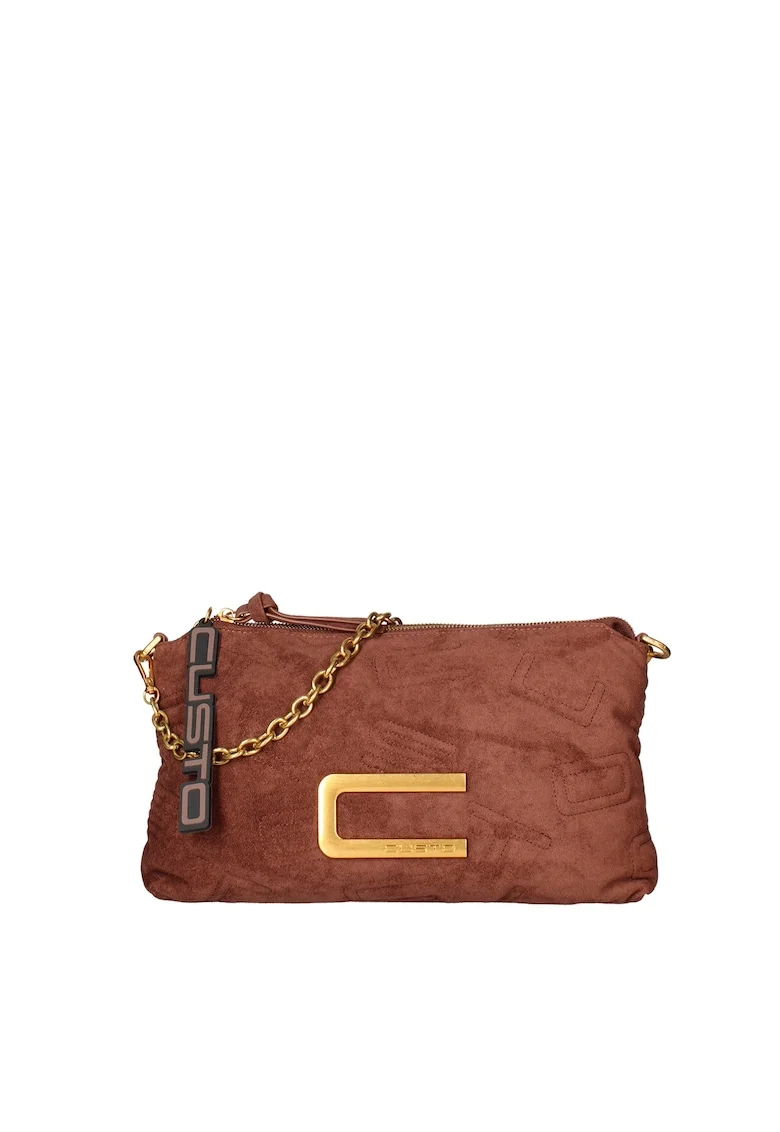 Geanta crossbody cu logo, Maro