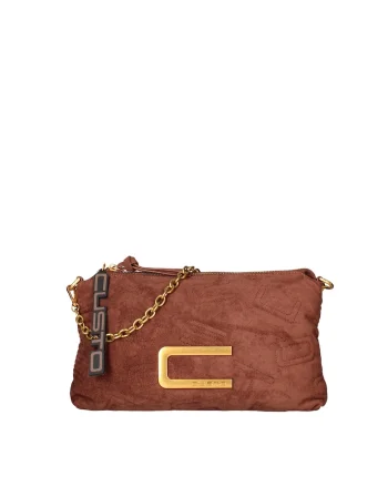 Geanta crossbody cu logo, Maro