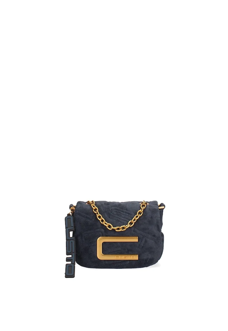 Geanta crossbody de piele ecologica, Albastru prafuit