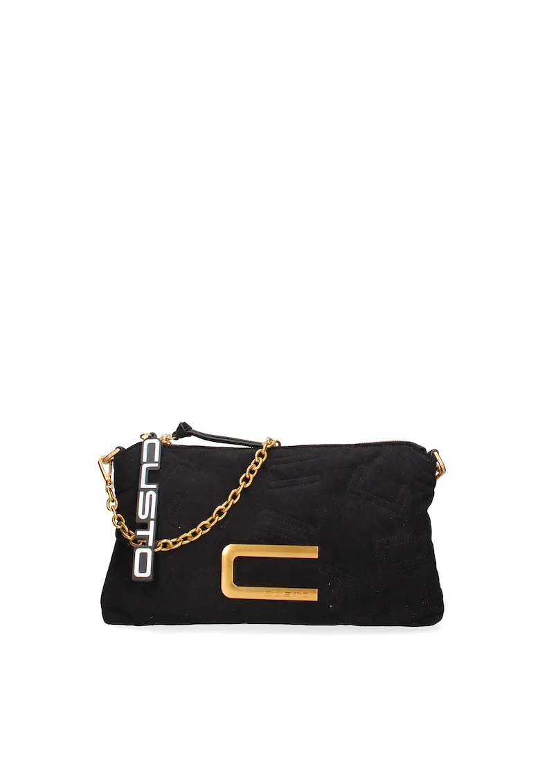 Geanta crossbody cu logo, Negru