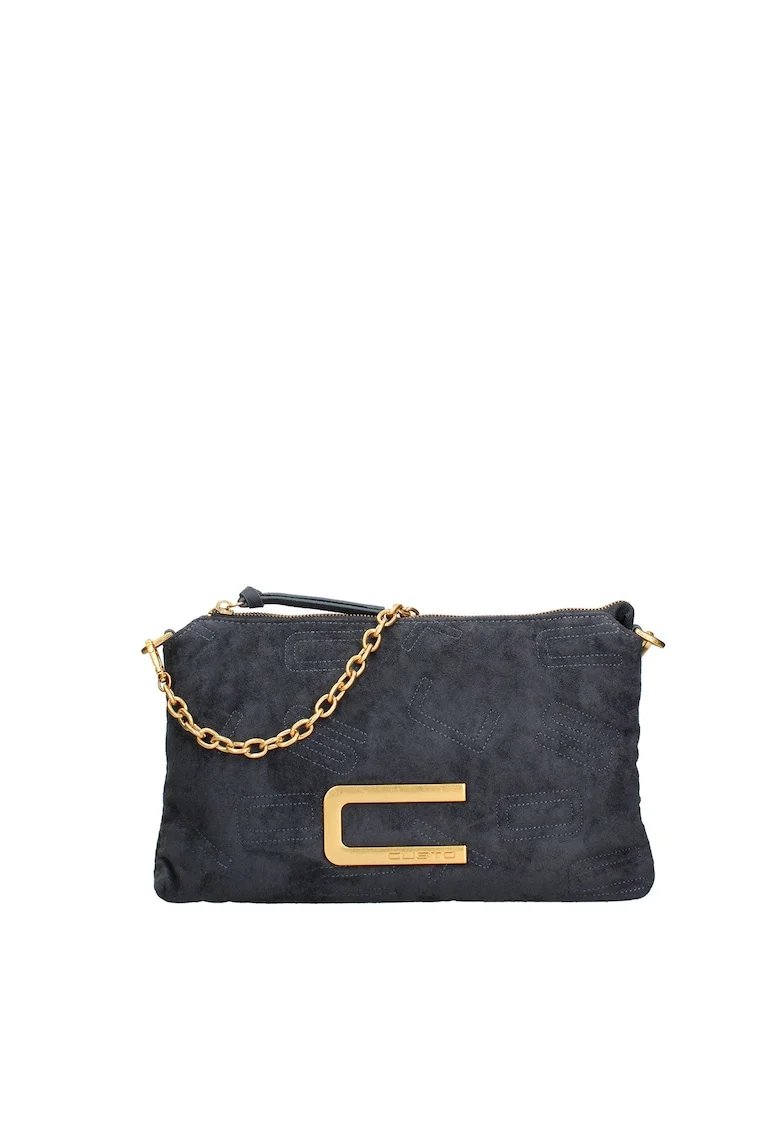 Geanta crossbody cu logo, Albastru prafuit