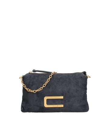 Geanta crossbody cu logo, Albastru prafuit
