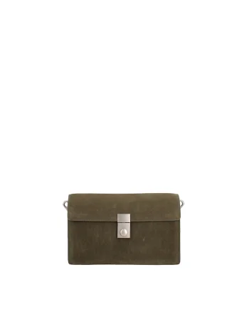 Geanta crossbody de piele intoarsa Celeste Prime, Verde