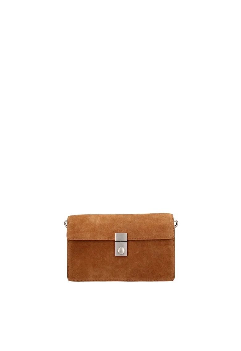 Geanta crossbody de piele intoarsa Celeste Prime, Caramel