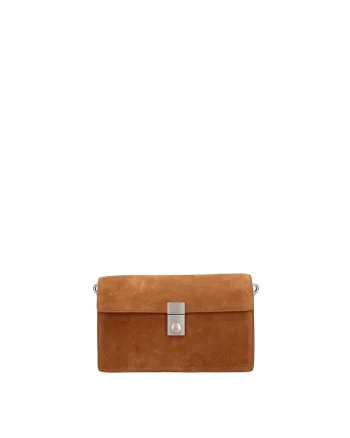 Geanta crossbody de piele intoarsa Celeste Prime, Caramel