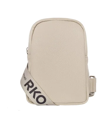 Geanta crossbody de piele cu bareta ajustabila, Bej