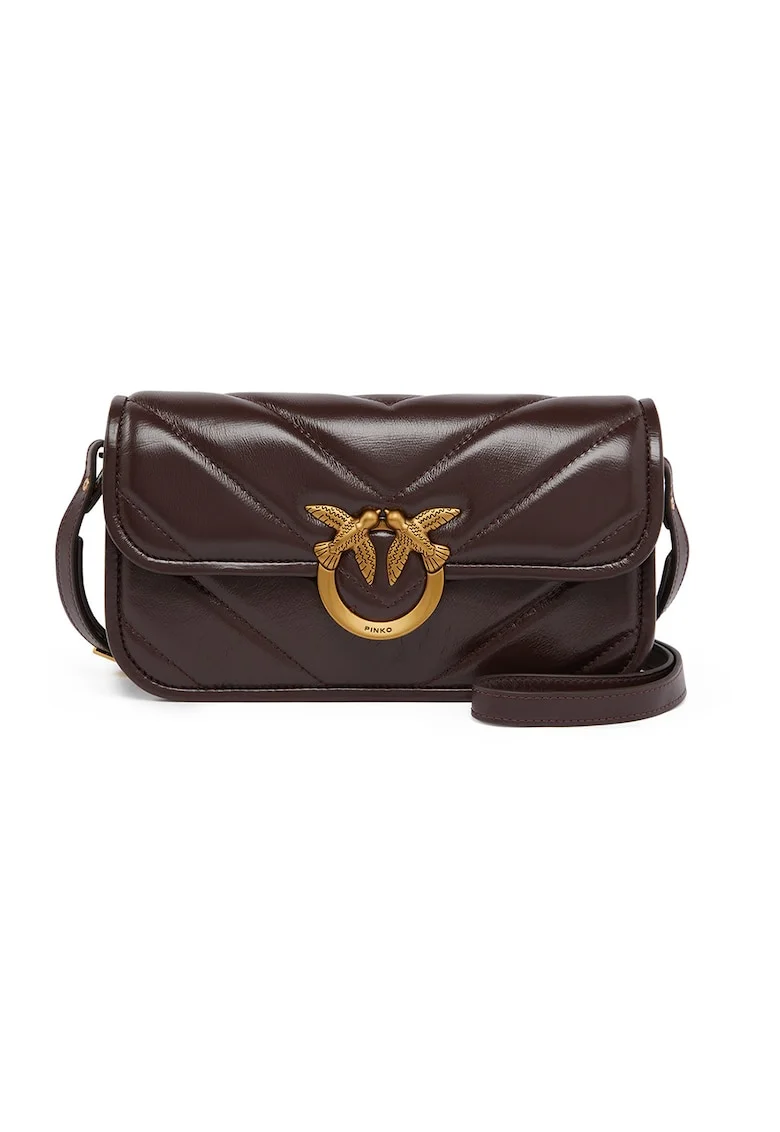 Geanta crossbody de piele, Visiniu