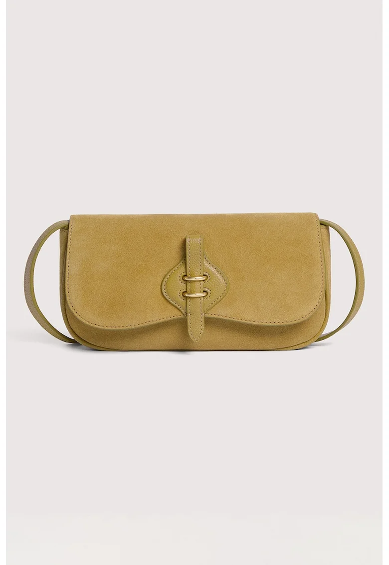 Geanta crossbody de piele intoarsa Mavery, Caramel