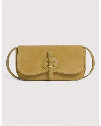 Geanta crossbody de piele intoarsa Mavery, Caramel