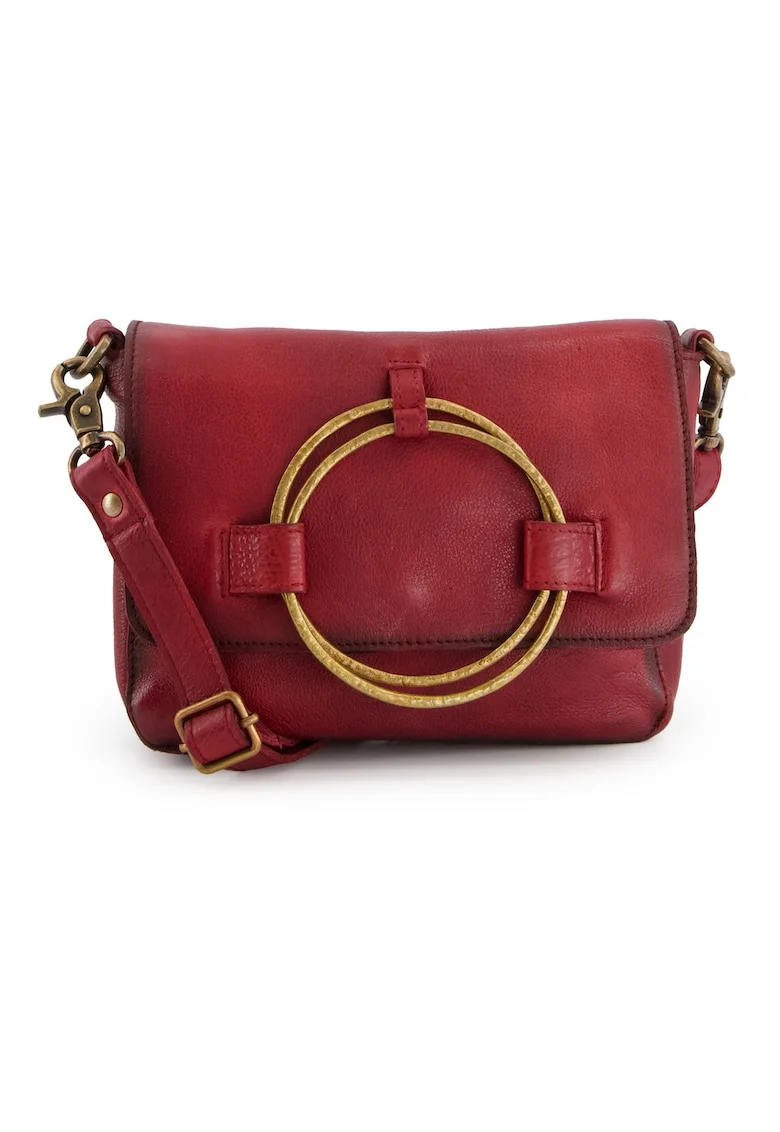 Geanta crossbody din piele cu aspect granulat
