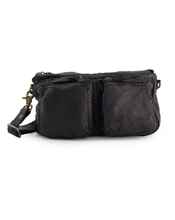 Geanta crossbody din piele cu buzunare multiple
