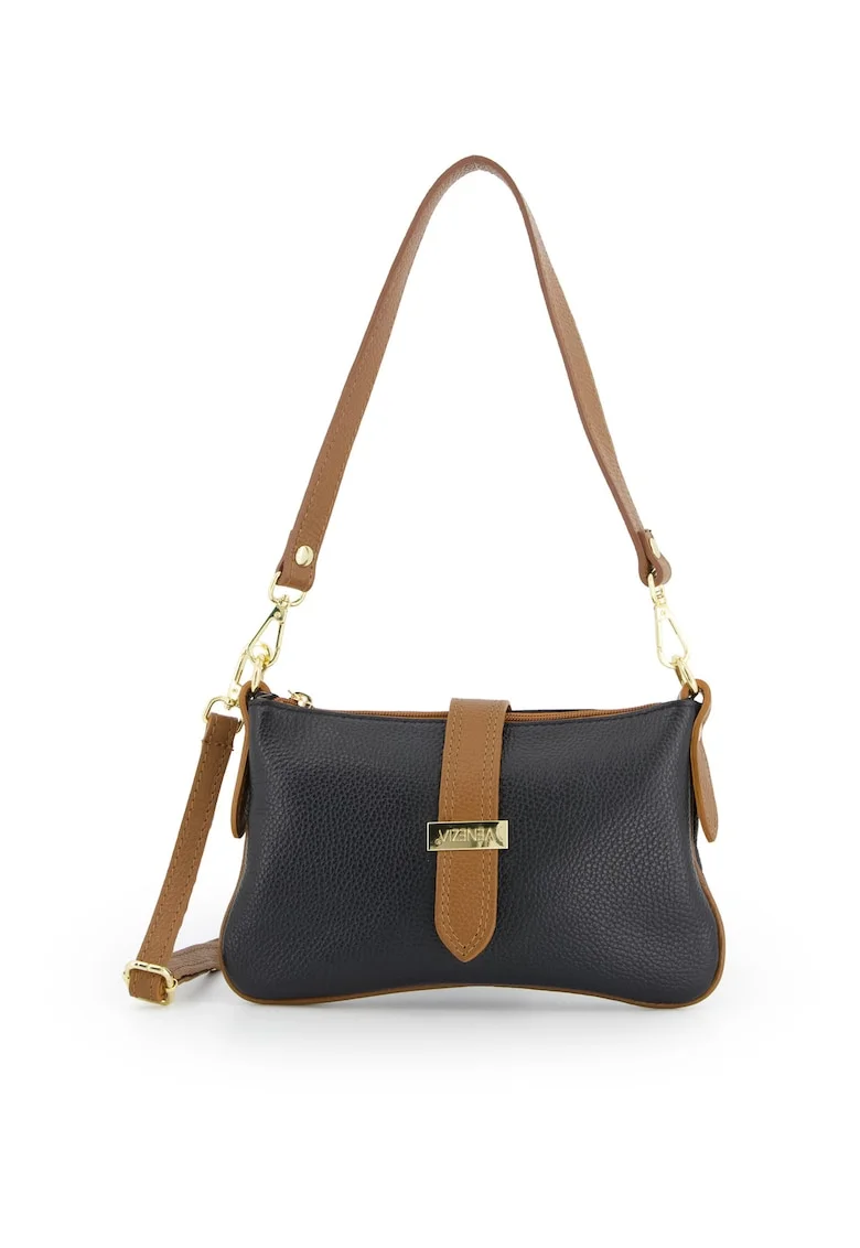 Geanta crossbody din piele naturala cu bareta detasabila