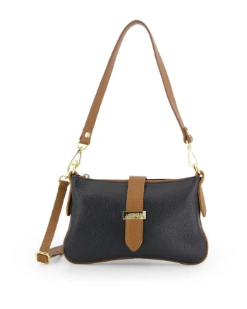 Geanta crossbody din piele naturala cu bareta detasabila