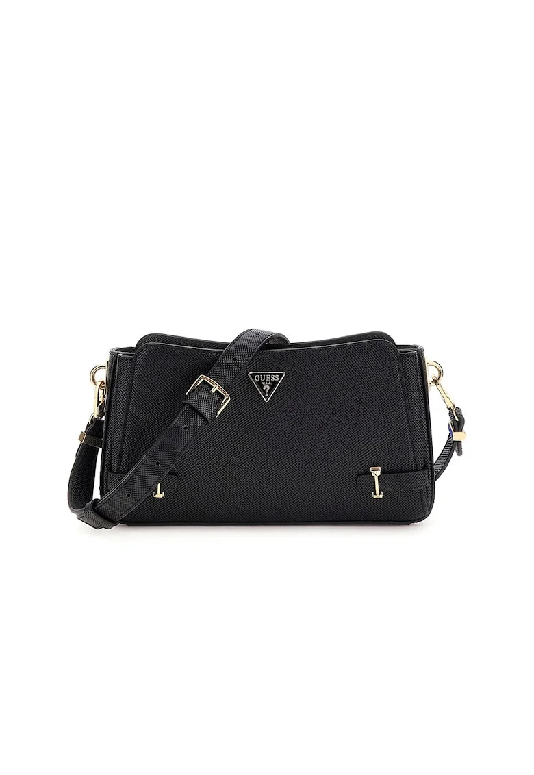 Geanta crossbody cu aspect metalizat, Negru