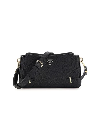 Geanta crossbody cu aspect metalizat, Negru