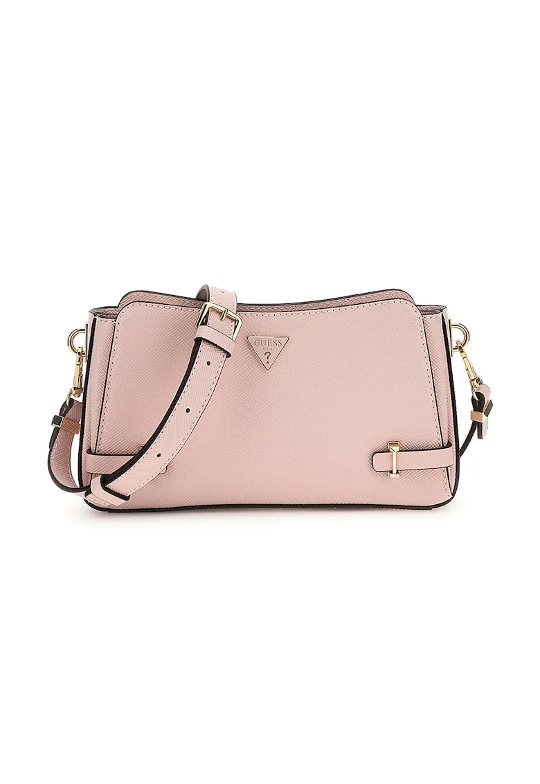 Geanta crossbody cu aspect metalizat, Roz deschis