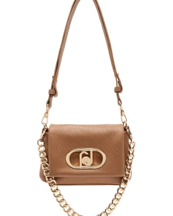 Geanta crossbody cu maner detasabil de lant Lapuffy, Maro deschis