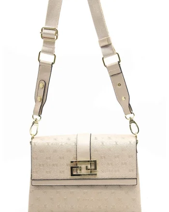 Geanta crossbody de piele ecologica, Maro nisip