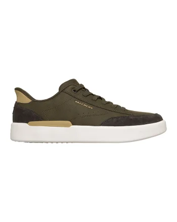 , Pantofi sport slip-ins cu garnituri din piele intoarsa Verloma Radical, Kaki inchis