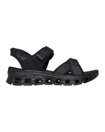 Sandale slip-ins cu talpa wedge Glide Step Pro, Negru