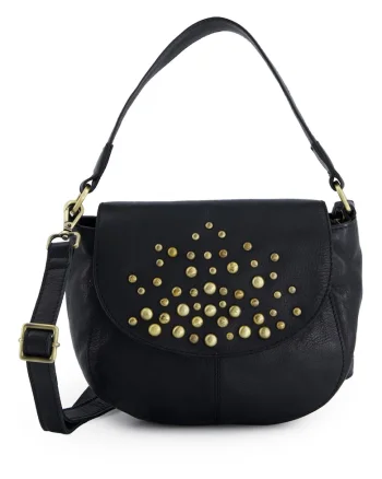 Geanta crossbody din piele cu nituri