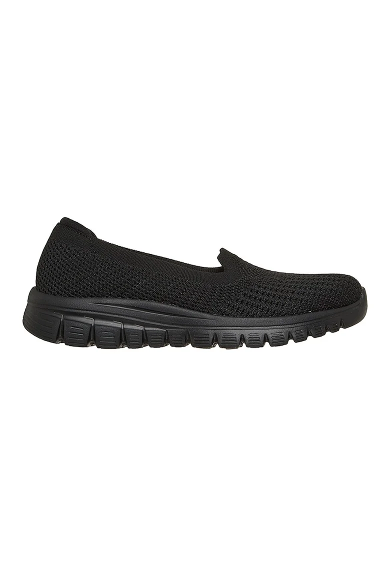 Pantofi slip-on cu aspect tricotat Graceful, Negru